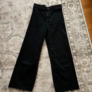 Zara Marine Wide-Leg High-Rise Black Women's Jeans size 4